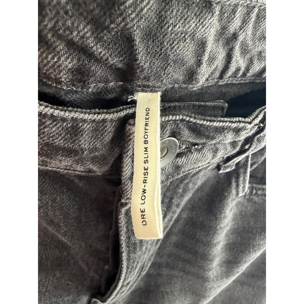 Rag & Bone Dre Low-Rise Slim Boyfriend Jeans Highland Black Raw Hem 29 - Picture 4 of 10